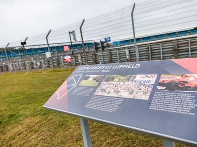 Heritage Track Trail sign Long Right at Luffield