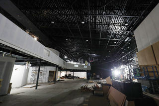 The interior hangar of Silverstone Museum under construction in early 2019